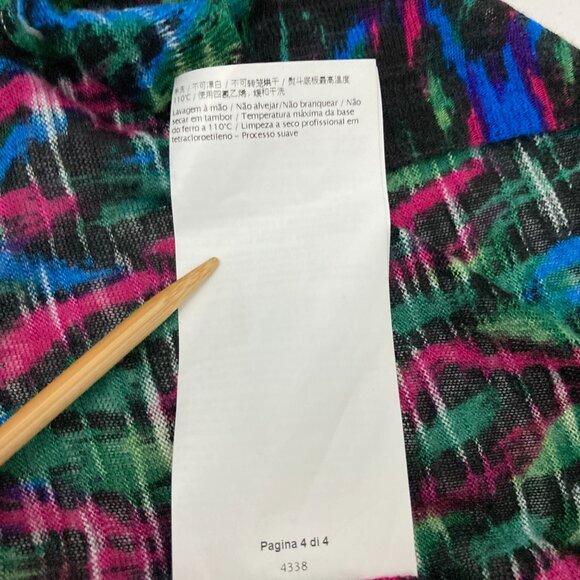 M Missoni Multicolor Patterned Top Size M Viscose Wool Long Sleeve Lightweight - Picture 12 of 12